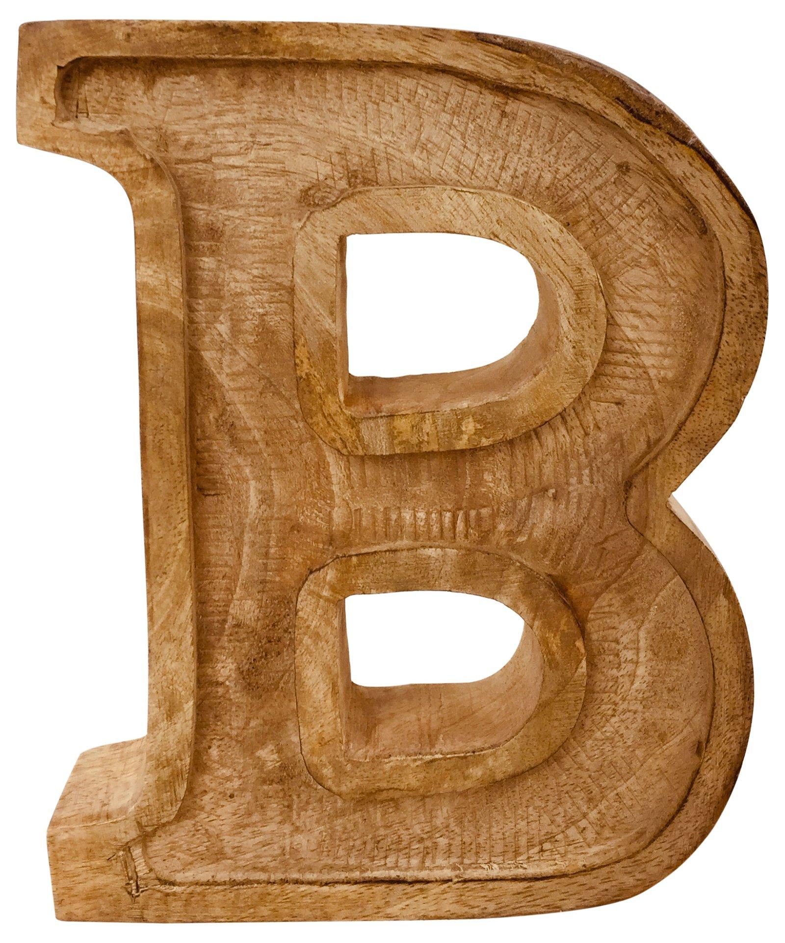 Hand Carved Wooden Embossed Letter B | Tralula UK - Home Of Furniture ...