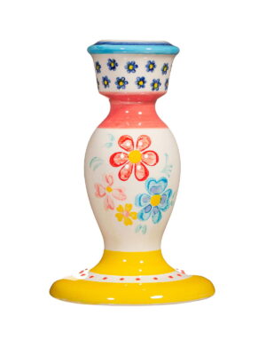 Folk Floral Candlestick Holder