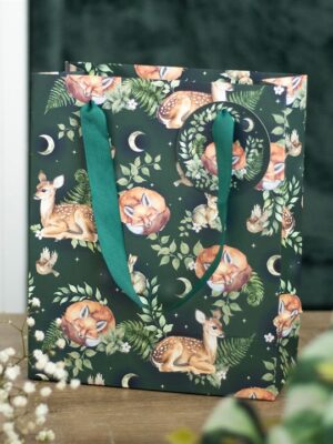 23cm Fawn and Friends Forest Print Gift Bag