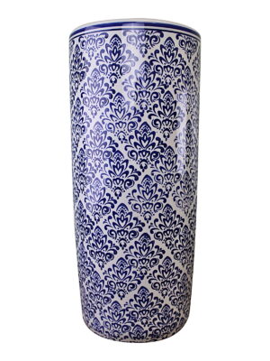 Umbrella Stand, Vintage Blue & White Pattern Design