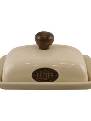 Country Cottage Cream Ceramic Butter Dish