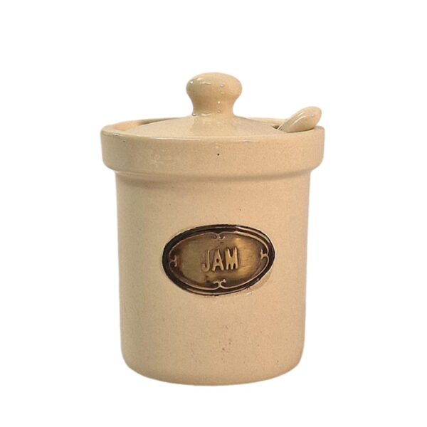 Ceramic Jam Jar with Ceramic Spoon