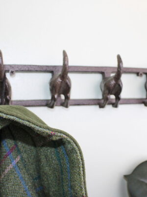Rustic Cast Iron Wall Hooks, Dogs Tail