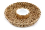 Circular Raffia Weaved Chip & Dip Tray 35cm