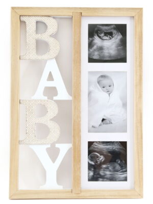 Baby Three Photograph Wooden Frame 43cm