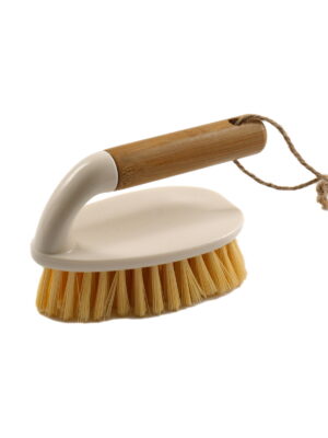 Cream Scrubbing Brush with Bamboo Wooden Handle