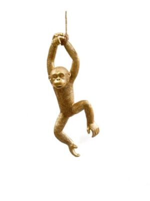 Gold Resin Hanging Monkey Decoration