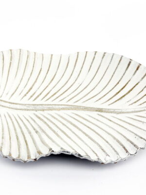 Antique White Leaf Tray