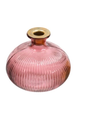 Pink Glass Candle Holder