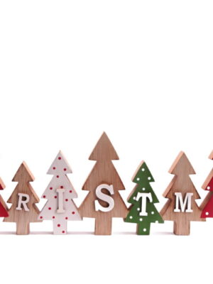 Freestanding Row of Christmas Trees