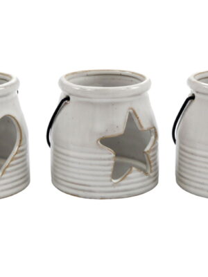 Set of Three Ceramic Tealight Holders