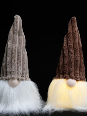 Set of Two Gonks With LED Beards