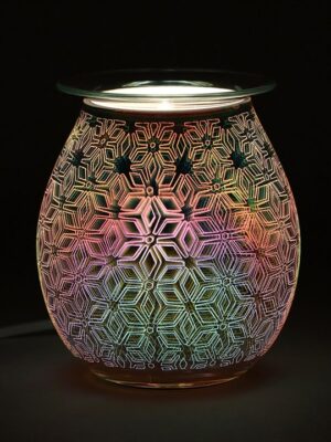 3D Geometric Flower Light Up Electric Oil Burner