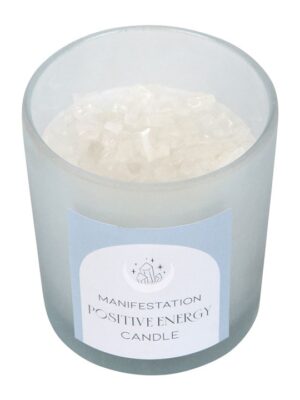 Positive Energy White Sage Crystal Chip Candle