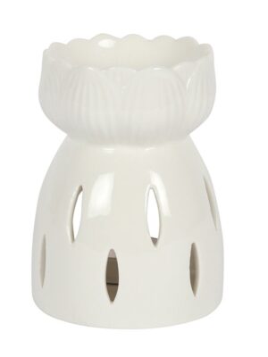 White Gloss Lotus Flower Oil Burner