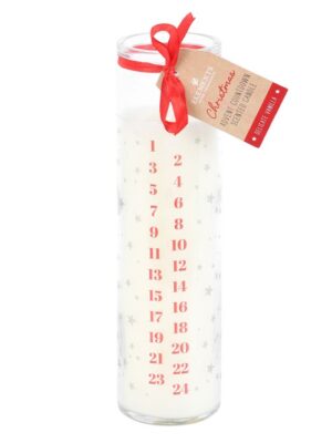 White Vanilla Advent Tube Candle