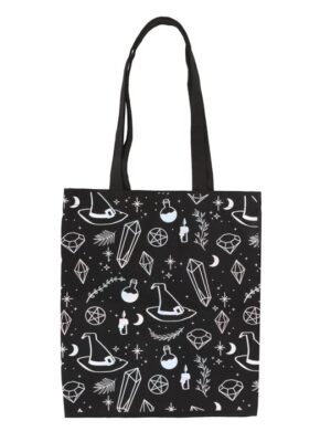 Crystal Witch Print Polycotton Tote Bag