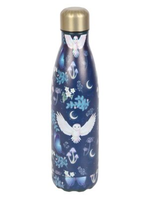 Night Flight Owl Print Metal Water Bottle