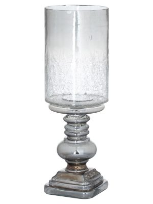 Smoked Midnight Glass Candle Holder