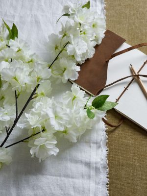 Large White Full Cherry Blossom Stem