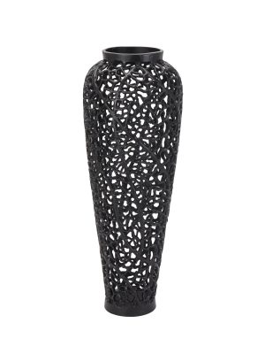 Black Cast Lattice Vase