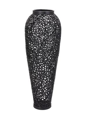 Black Cast Lattice Large Vase