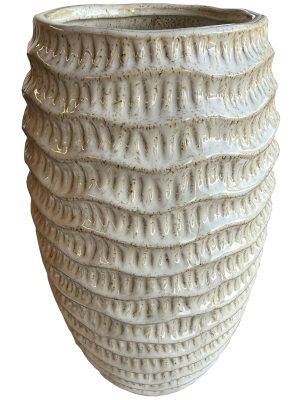 Pallida Tall Ridged Vase