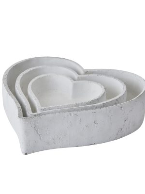 Set Of Three Large Matt White Ceramic Dishes