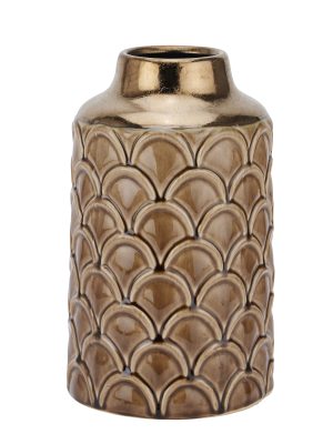 Seville Collection Small Caramel Scalloped Vase