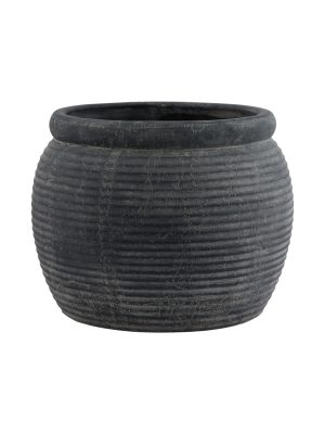 Amalfi Grey  Rimmed Plant Pot