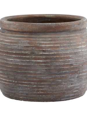 Siena Brown  Diameter Rimmed Plant Pot