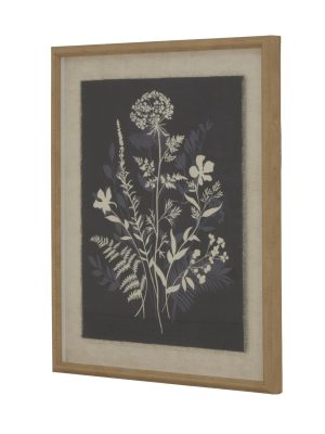 Flora & Fauna Collection Meadow On Linen In Beaded Frame