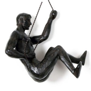 Abseiling Man Looking Down Ornament Black