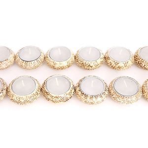 Pack of 12 Ceramic Natural Beige Tealights