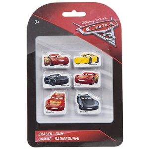 Cars 3 6 Piece Eraser Set On Blister Card