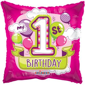 Pink 1st Birthday Balloon