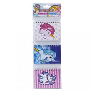 3 Unicorn Design Lined Notebooks
