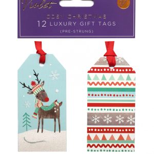 12 Pack Tags Cosy Christmas