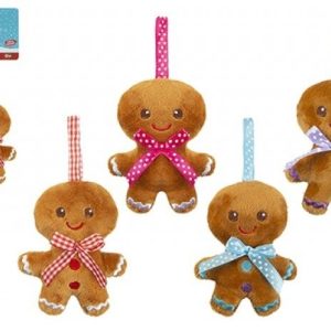 10Cm Gingerbread Mini Plush with ribbon loop (4 assorted colours)