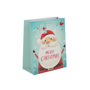 Cute Santa Gift Bag (Large, light blue)