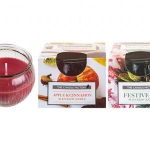 Ribbed Glass Jar Candle (2 Assorted)