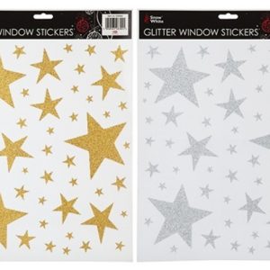 Glitter Stars Window Stickers (2 Assorted)