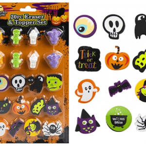 20 Piece Halloween Eraser and Topper Set