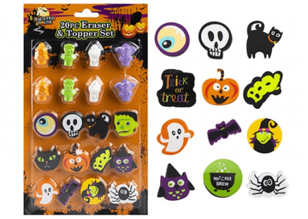 20 Piece Halloween Eraser and Topper Set