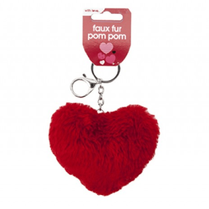 Faux Fur Heart Keychain