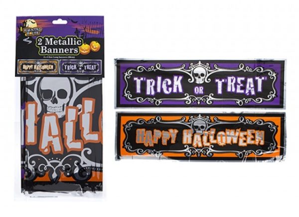 Pack of 2 Foil Halloween Banners (3ft)