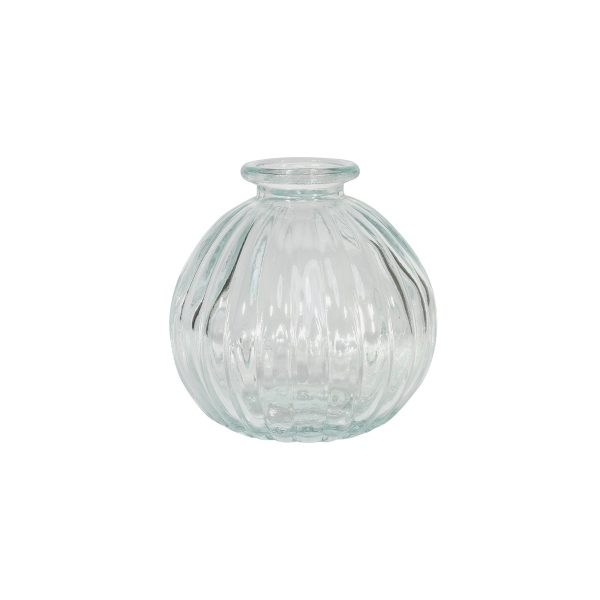 Helena Ribbed Glass Bottle (8cm x 8.5cm)