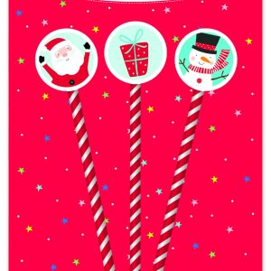 Christmas Pencils with Toppers (Pack of 3)