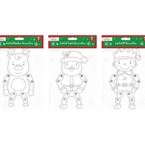 Christmas Jointed Card Decorations (Assorted Pack of 4)