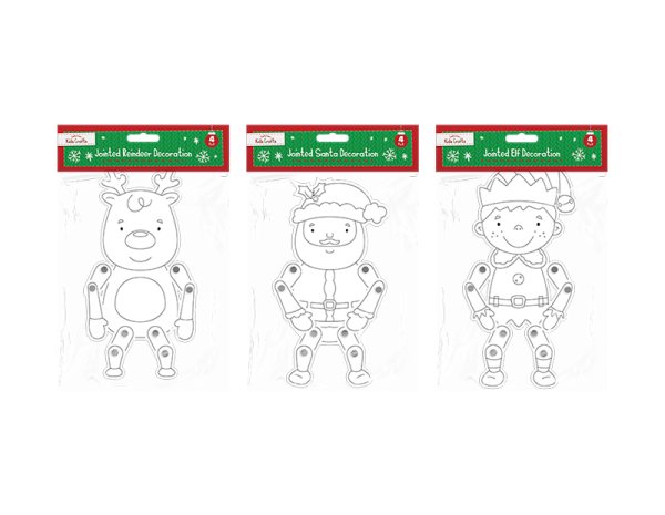 Christmas Jointed Card Decorations (Assorted Pack of 4)